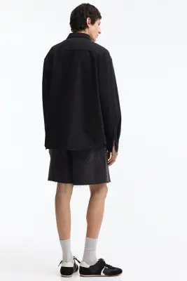 Short baggy court en denim - Noir denim — photo 3