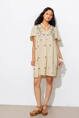 Robe brodée en gaze de coton — photo 2