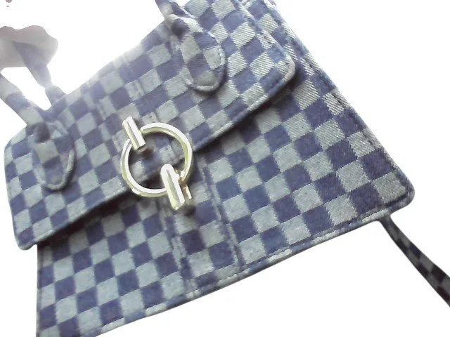 Sac bandouliere damier bleu