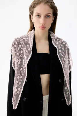Foulard de hanches en mesh brodé - Rose clair — photo 1
