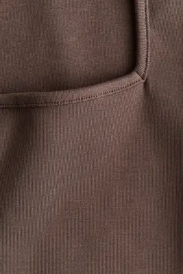 Débardeur côtelé avec encolure carrée - Taupe foncé — photo 3