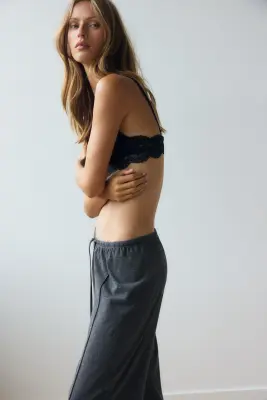 Pantalon de pyjama en coton mélangé - Gris foncé chiné — photo 3