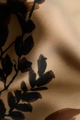 Pantalon à pinces en twill satin - Beige/motif — photo 5