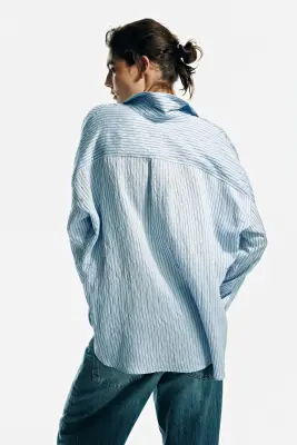 Chemise oversize - Bleu/rayé — photo 2