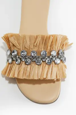 Sandales à strass - Beige — photo 2