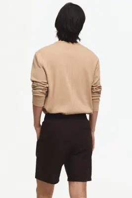 Short Regular Fit en lin mélangé - Marron foncé — photo 2