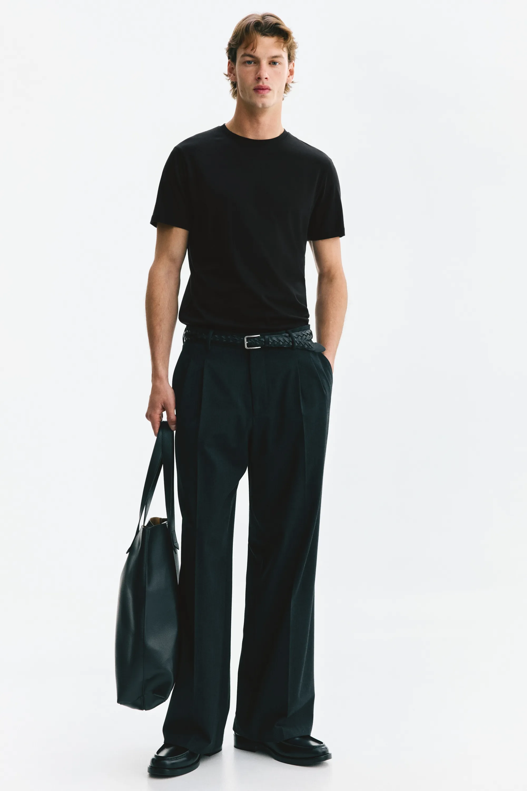 T-shirt Slim Fit en coton pima - Noir