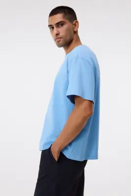 T-shirt Relaxed Fit - Bleu clair — photo 3
