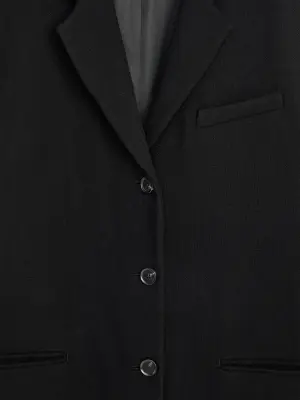 Manteau en laine mélangée - Noir — photo 5