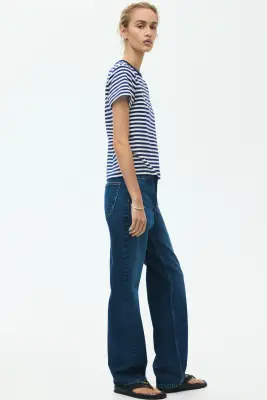 T-shirt ajusté - Bleu marine/rayé — photo 4