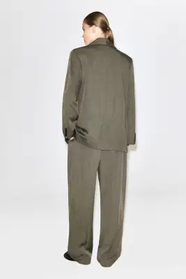 BLAZER FLUIDE À COL CHÂLE - BEIGE FONCÉ — photo 3
