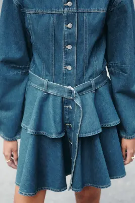 Robe chemise en denim - Bleu denim — photo 1