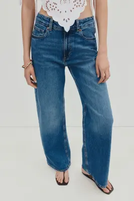 Wide High Waist Jeans - Bleu denim — photo 4