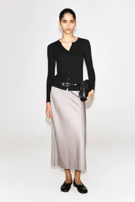 TOP CARDIGAN EN JERSEY - NOIR — photo 1