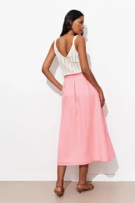 Jupe midi rayée Femme — photo 4