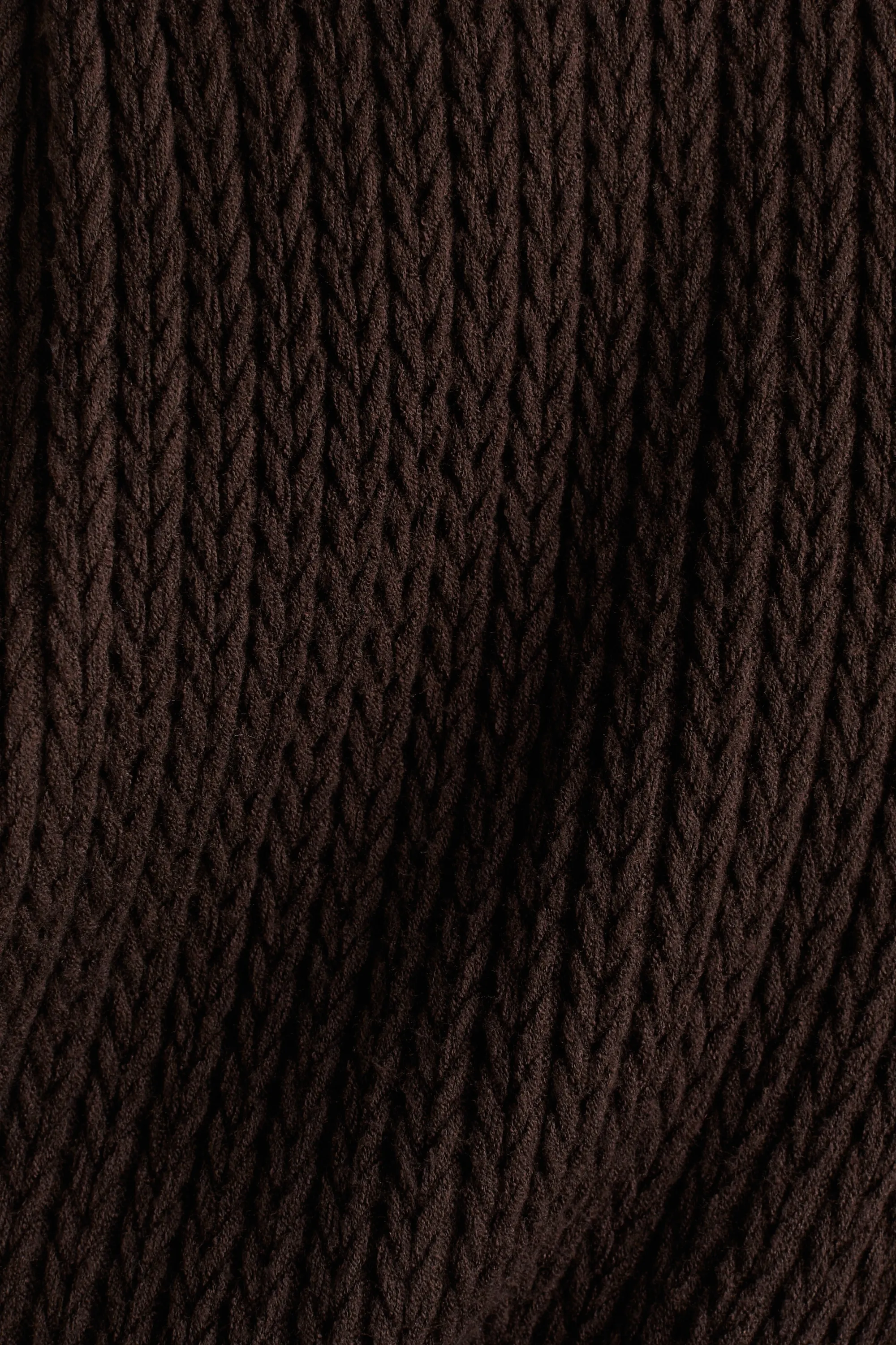 Pantalon évasé façon maille torsadée - Marron foncé