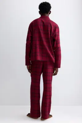 Chemise et pantalon de pyjama en flanelle - Rouge/carreaux — photo 5