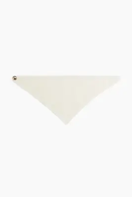 Foulard triangulaire en mohair mélangé - Crème — photo 2