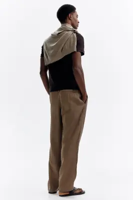 Pantalon Regular Fit en lin - Beige foncé — photo 2