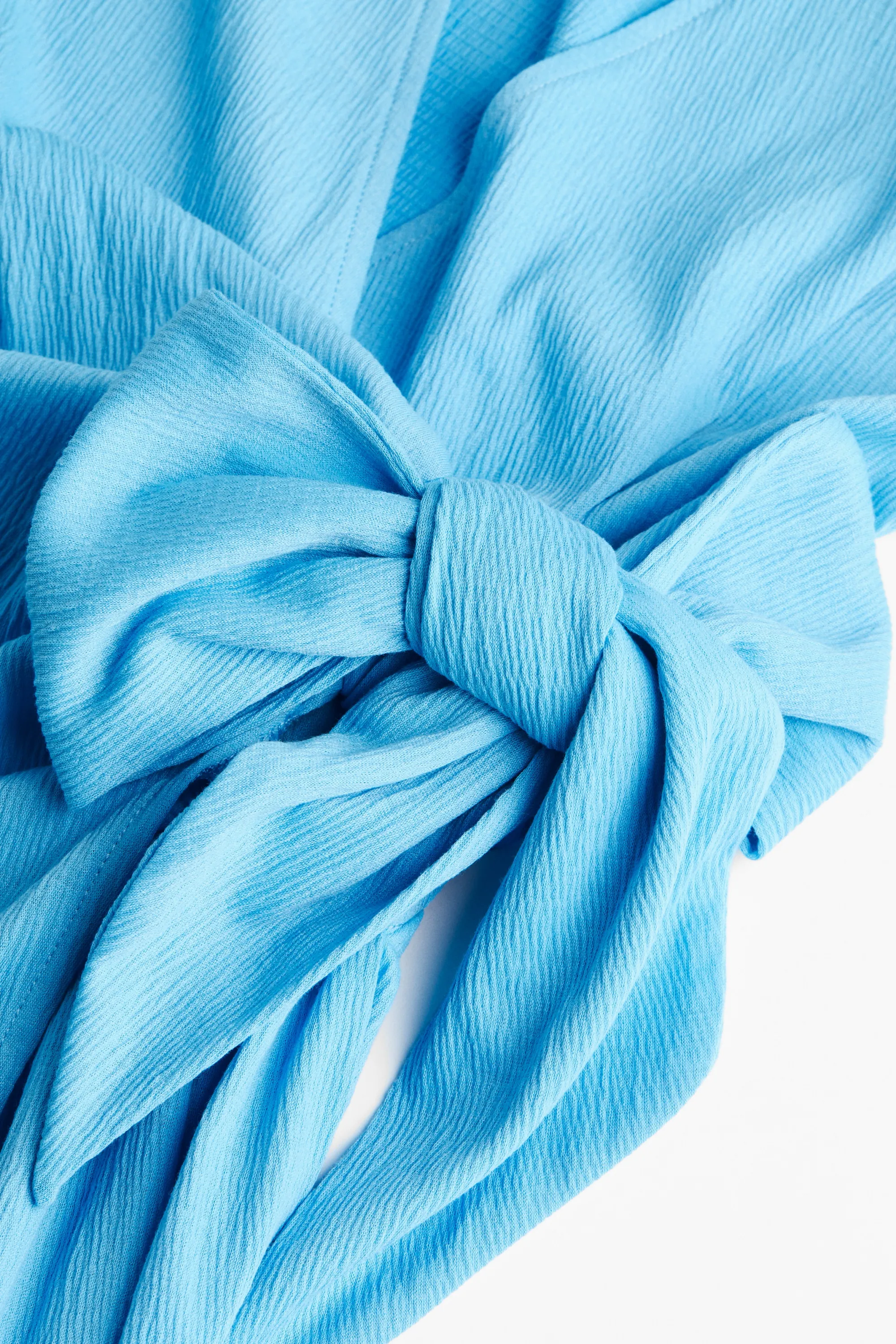 Robe portefeuille à manches ballon - Bleu