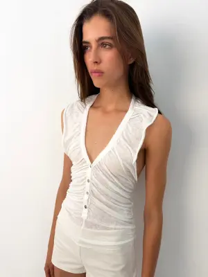 Linen Button Top — photo 3