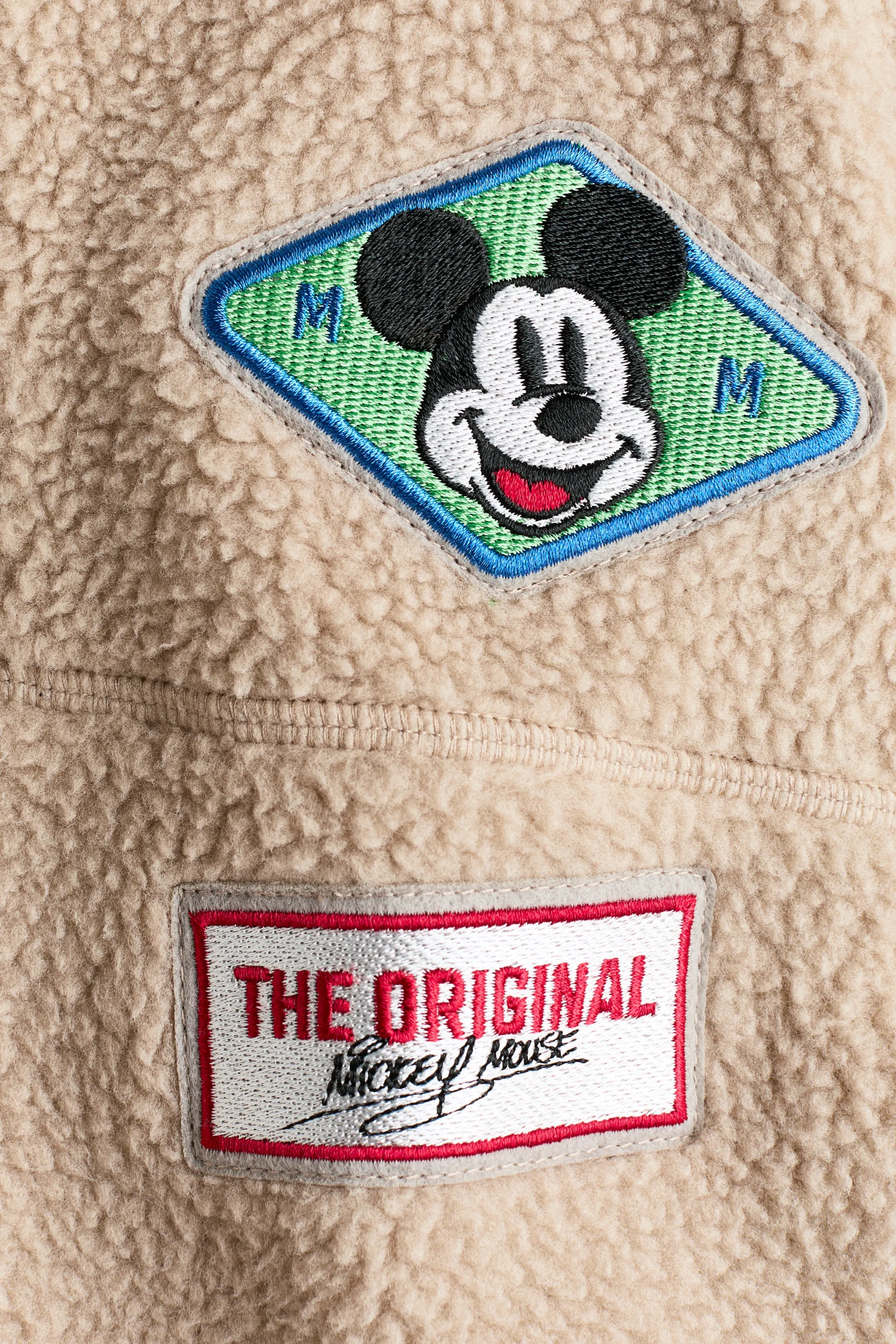 Sweat en tissu Teddy bear avec col zippé - Beige clair/Mickey