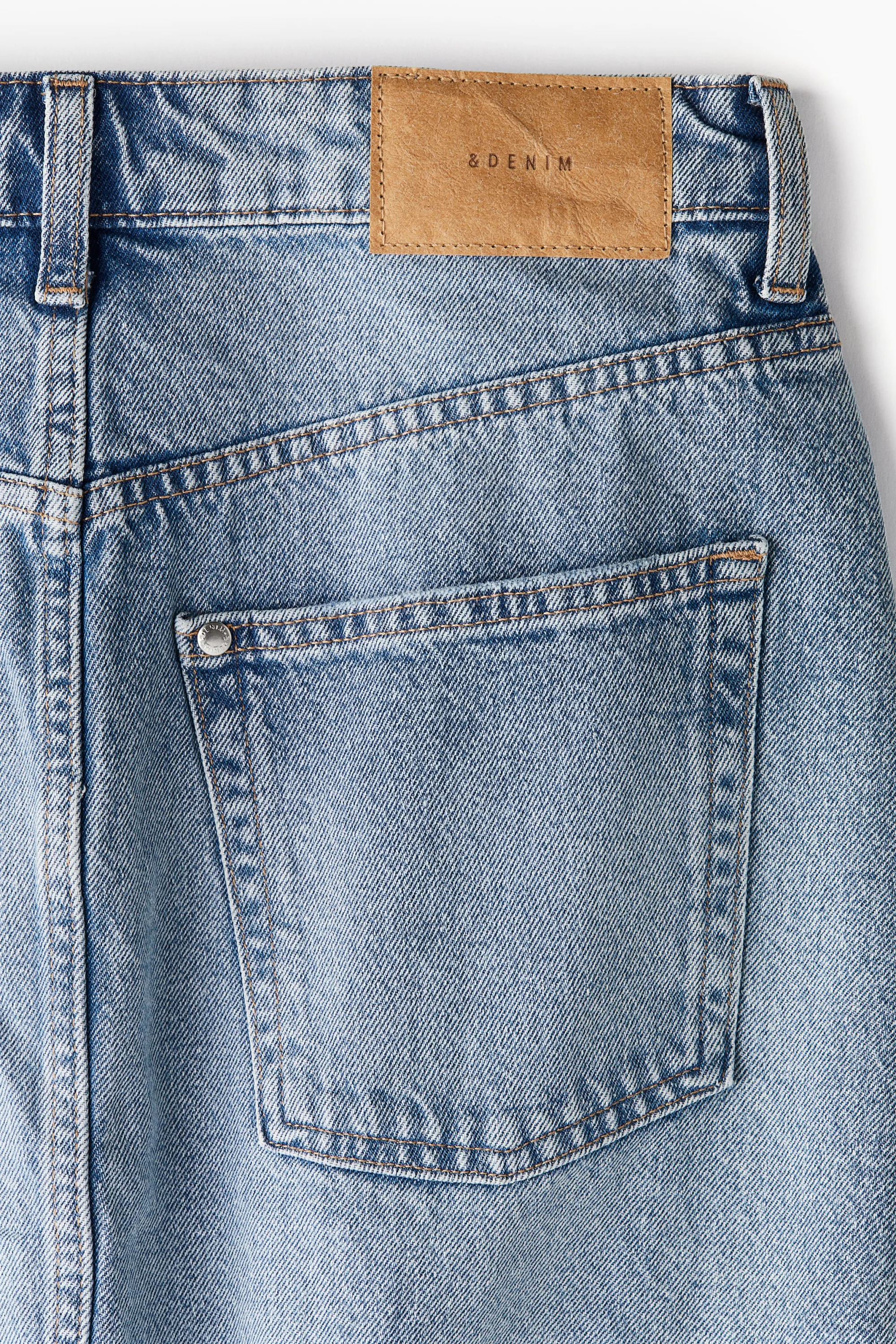 Jupe portefeuille en denim - Bleu denim clair