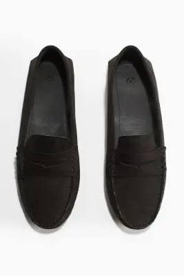 Mocassins en tissu gratté - Noir — photo 1