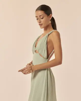 Robe longue Bubble River Green – Karma Koma — photo 1