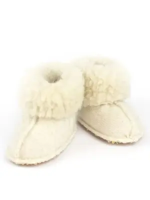 Chaussons bébé Miki blancs en laine – Yoko — photo 2