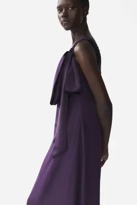 Robe asymétrique avec détail tressé - Violet — photo 4