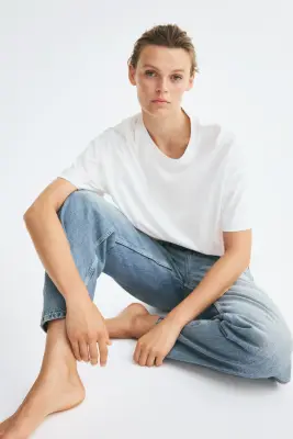Barrel Regular Waist Jeans - Bleu denim clair — photo 3
