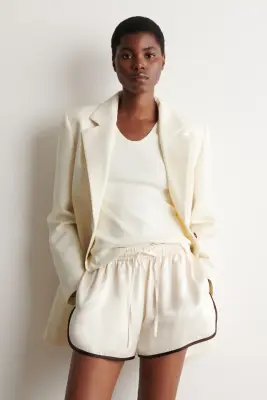 BLAZER À BOUTONNAGE SIMPLE EN BOUCLÉ - BLANC — photo 2