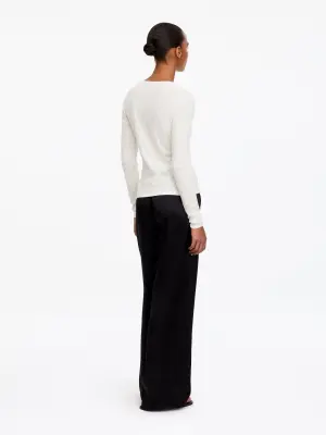 Haut en maille pointelle - Blanc — photo 1