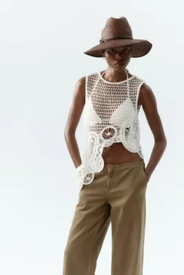 Chapeau de paille fait main - Marron foncé — photo 1