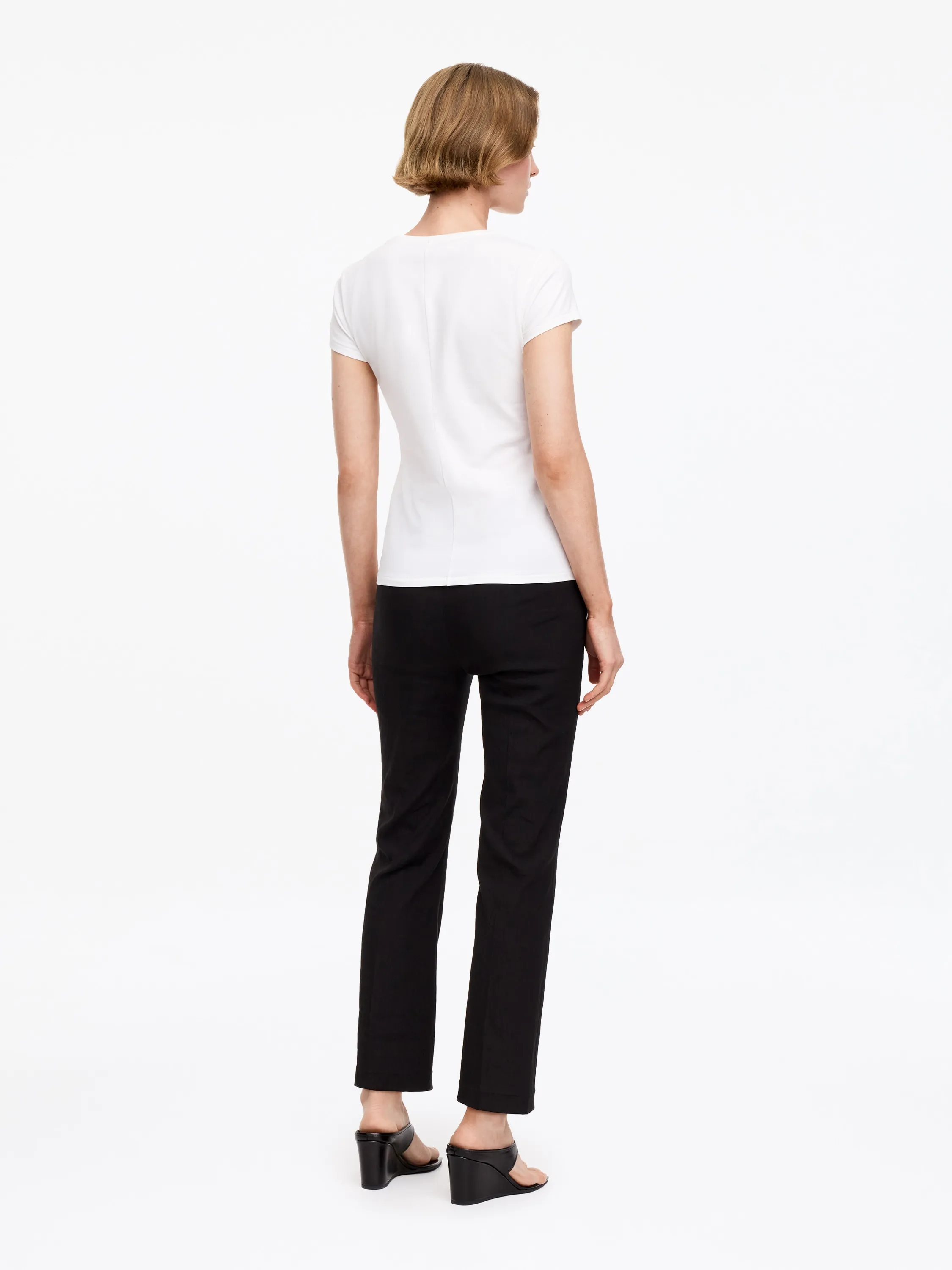 T-shirt slim à manches courtes - Blanc
