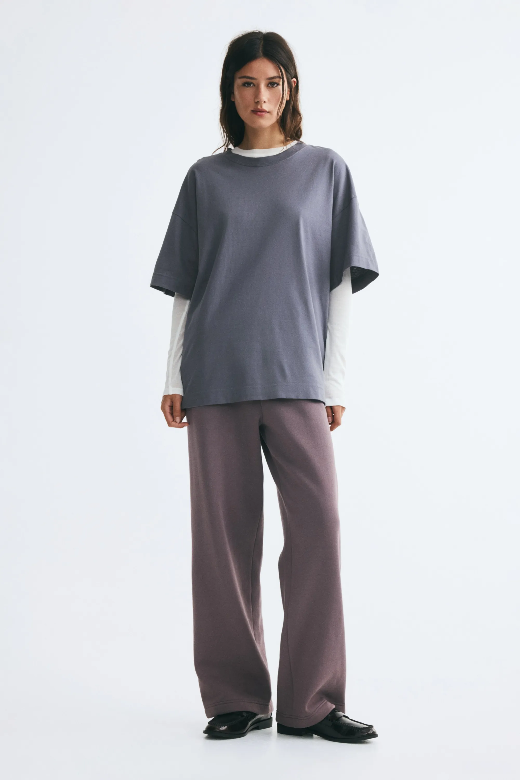 T-shirt oversize - Gris foncé