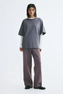 T-shirt oversize - Gris foncé — photo 1