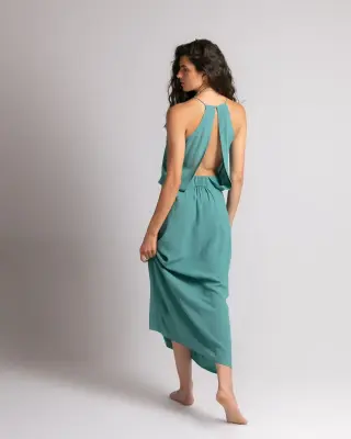 Robe longue Anna bleu Niagara – Karma Koma — photo 4