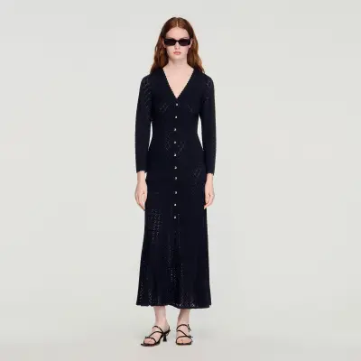 Robe longue en maille fantaisie