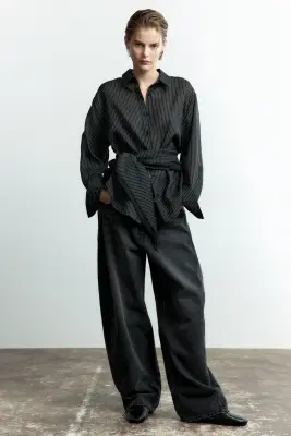 Barrel Regular Waist Jeans - Noir denim — photo 1