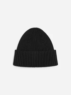 Bonnet en tricot côtelé - Noir — photo 3