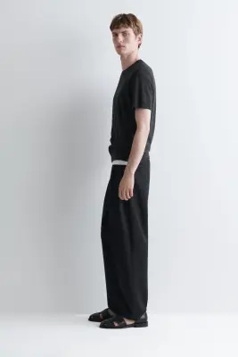 T-SHIRT SLIM EN JERSEY INTERLOCK DE MODAL - GRIS ANTHRACITE CHINÉ — photo 2