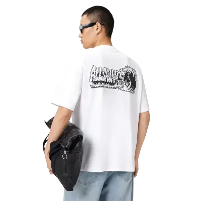 Williams X AllSaints Burnout Crew Neck T-Shirt Ashen White — photo 3