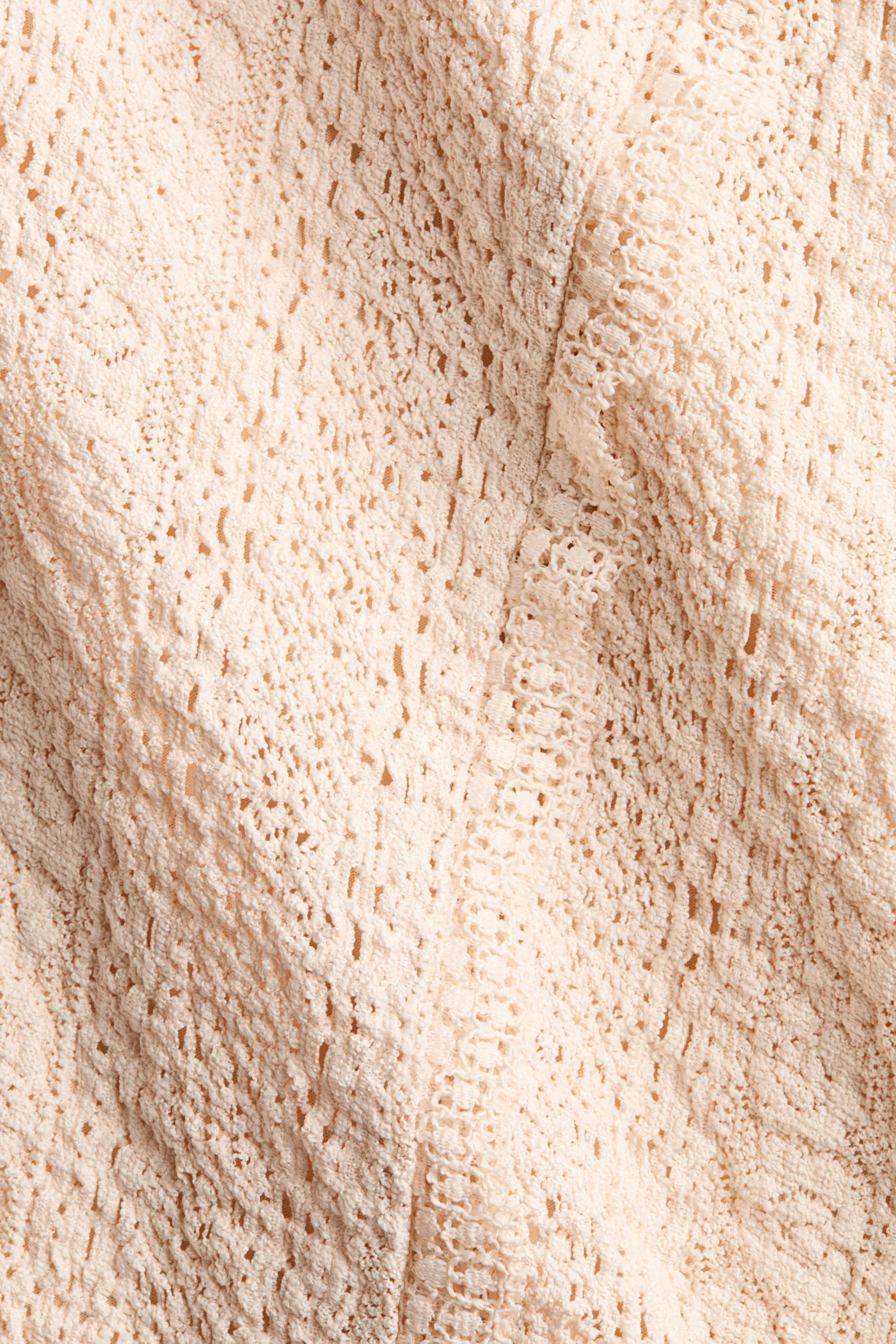 Robe façon dentelle avec base en pointes - Rose pêche pâle