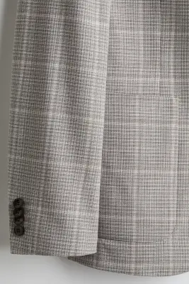 Veste Regular Fit à fermeture droite - Beige/carreaux — photo 1