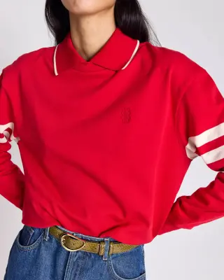 Sweat-shirt Alex rouge et écru — photo 5