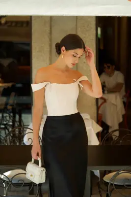Jeanette Linen Corset Top - Cream — photo 2