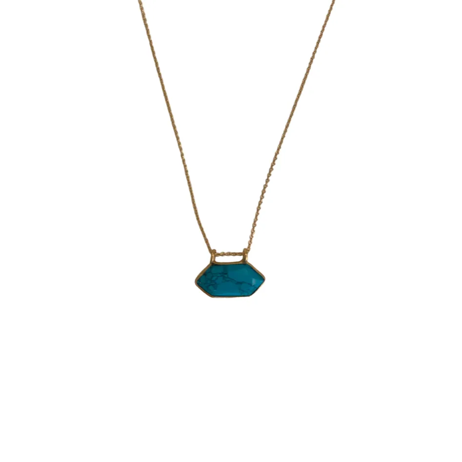 Collier Hexa Turquoise - Hanka In