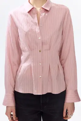 Chemise cintrée - Rose ancien/rayé — photo 2